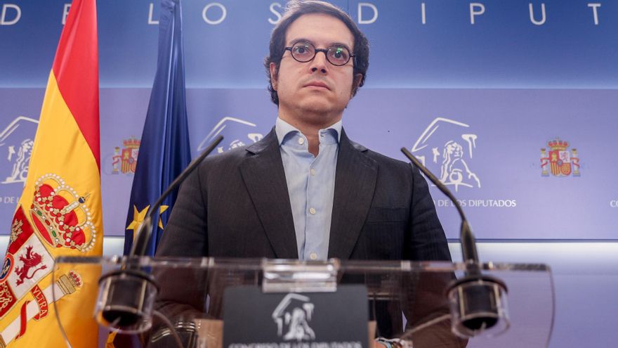 Archivo - El secretario general de Vox en el Congreso, José María Figaredo, durante la rueda de prensa posterior a la junta de portavoces, en el Congreso de los Diputados, a 7 de noviembre de 2024, en Madrid (España).