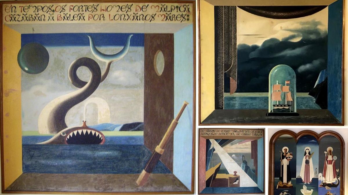 Piezas realizadas por el pintor Urbano Lugrís para la Casa do Pescador de Malpica (Bergantiños, A Coruña)