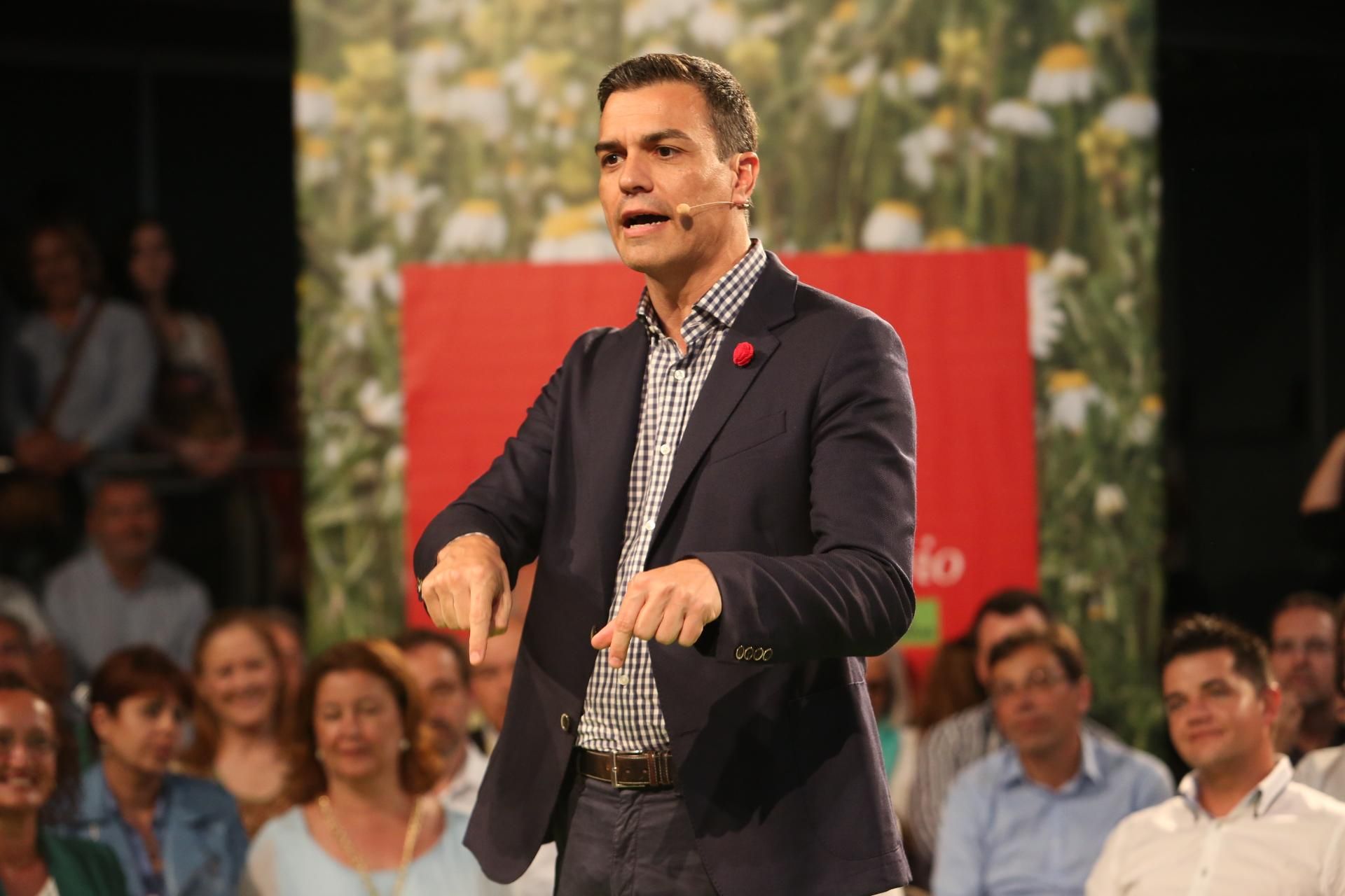El candidato del PSOE al Gobierno, Pedro Sánchez, en Las Palmas de Gran Canaria.