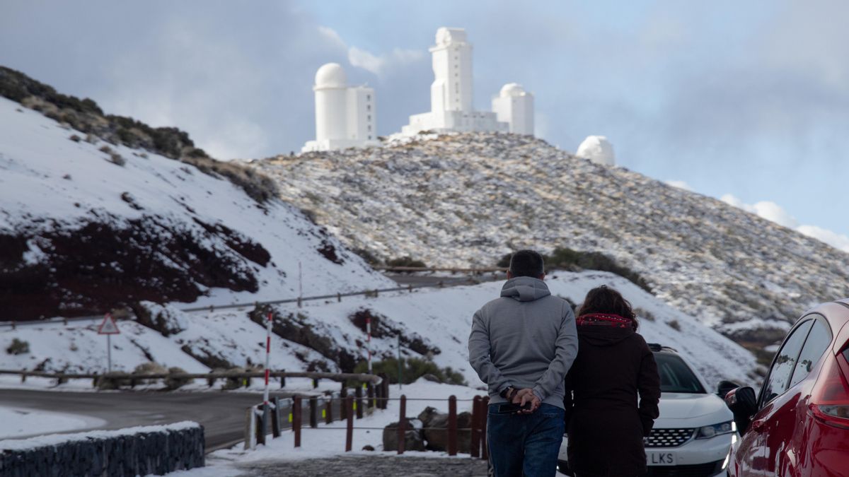 Así luce el Parque Nacional del Teide cubierto de nieve