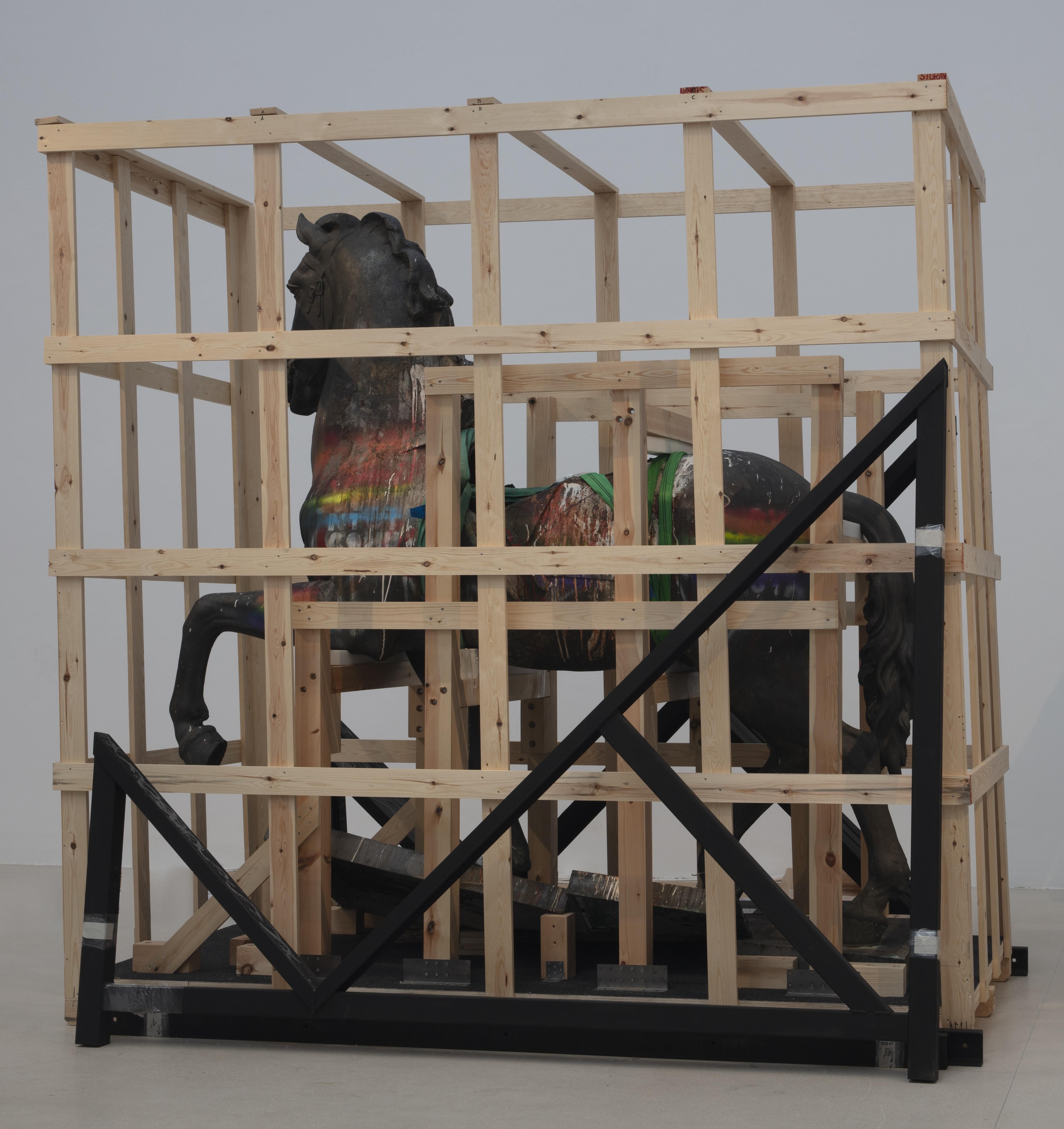 Josep Viladomat Massanass. Escultura de caballo, parte del conjunto “Al General Franco”. 1963. Vaciado en bronce. Museo de Historia de Barcelona
