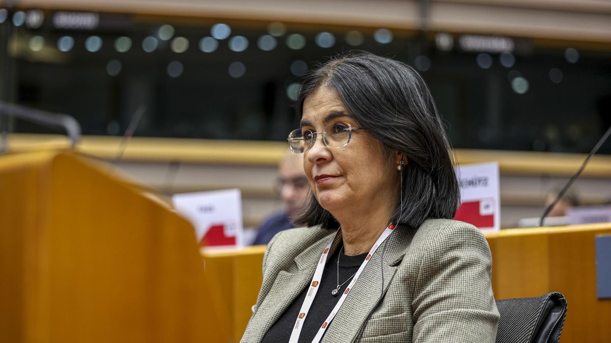 La alcaldesa de Las Palmas de Gran Canaria, Carolina Darias, participa en el pleno del Comité de las Regiones, este miércoles en Bruselas (Bélgica).