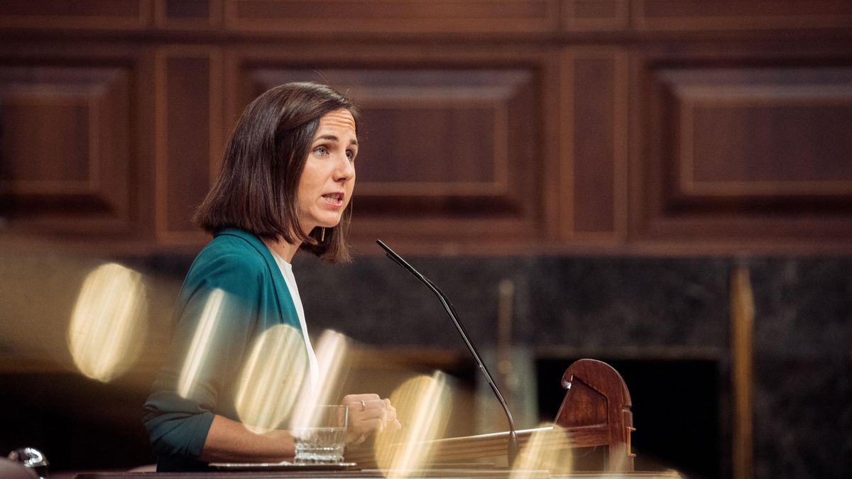 La secretaria general de Podemos, Ione Belarra, en el Congreso de los Diputados, en Madrid (España)