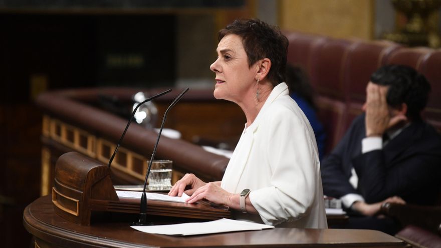 La portavoz de Eh Bildu en el Congreso, Mertxe Aizpurua, a 7 de mayo de 2025, en Madrid (España).