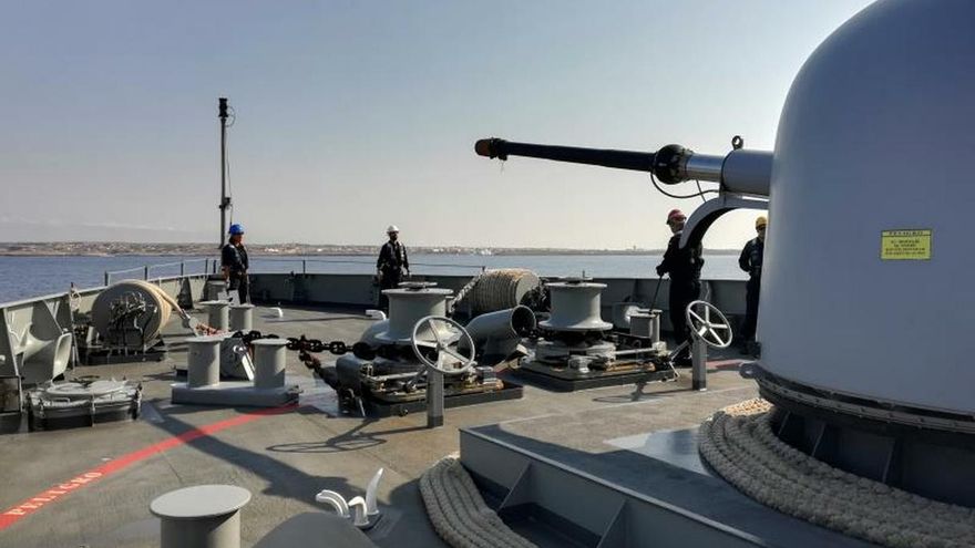 El buque Audaz de la Armada Española, la semana pasada frente a la costa de la isla italiana de Lampedusa