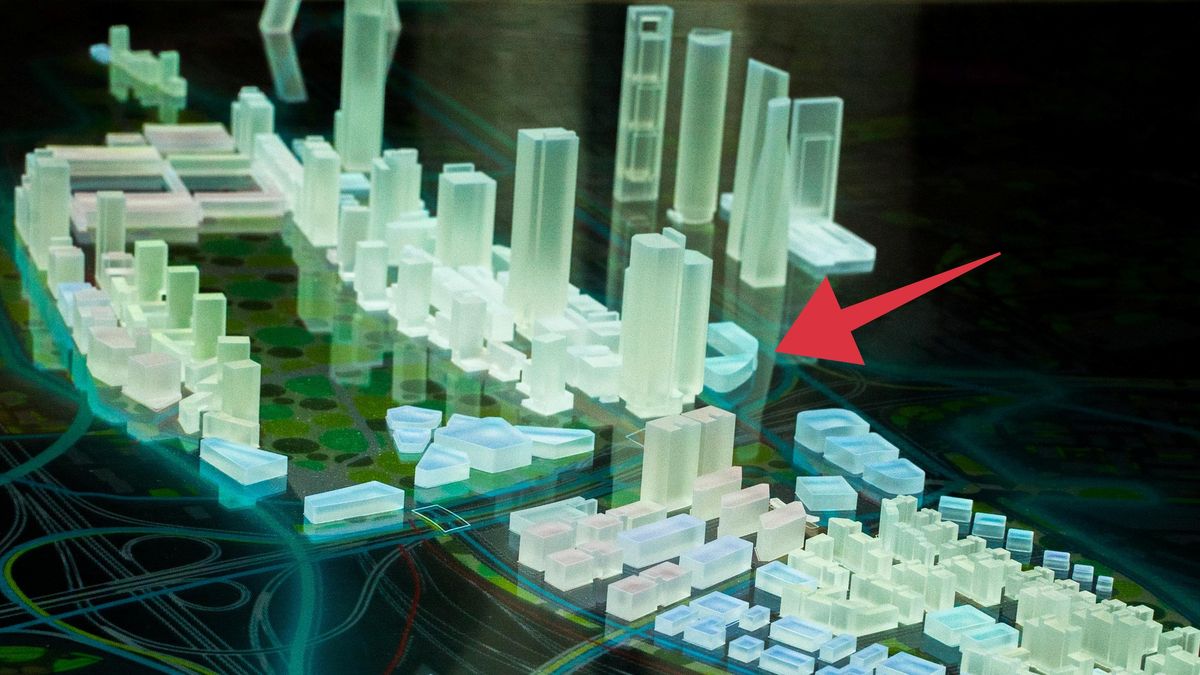 Lugar en el que estaría ubicada la noria, dentro de la maqueta prevista de Madrid Nuevo Norte