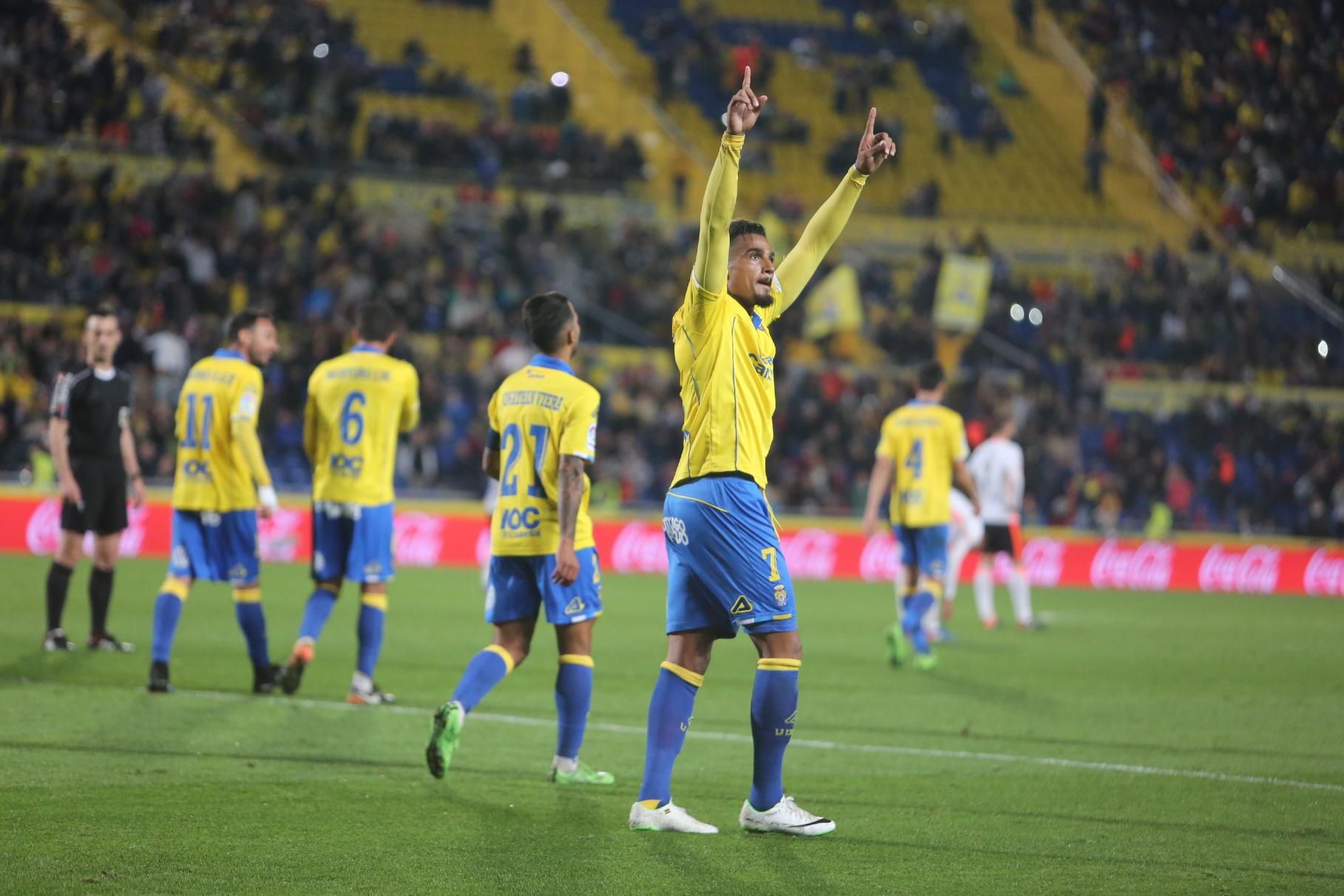 Imagen del encuentro entre la UD Las Palmas y el Valencia CF. Alejandro Ramos.