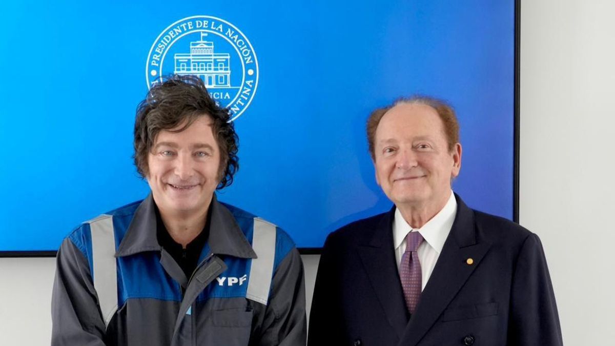 Javier Milei junto al economista estadounidense Robert Merton, en la Quinta de Olivos, el 8 de diciembre de 2025