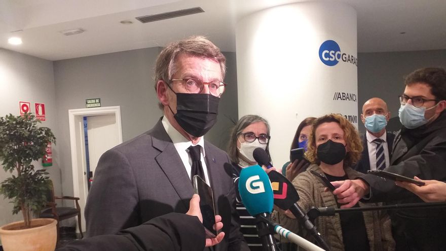 El presidente de la Xunta, Alberto Núñez Feijóo, en el Círculo de Empresarios de Galicia, en Vigo.