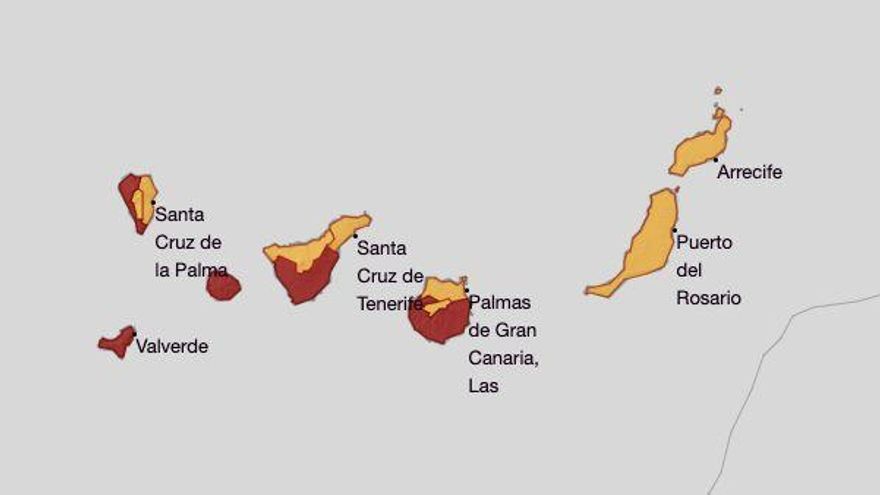 Mapa de temperaturas de la Aemet.