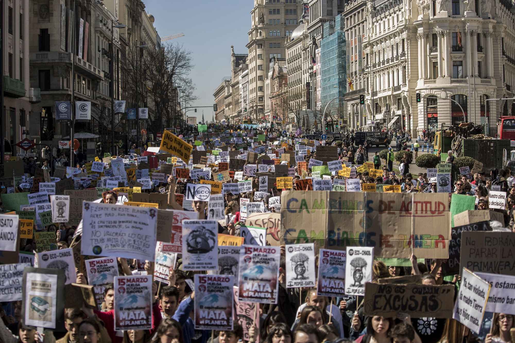 Marcha del 15M verde en la Puerta del Sol en Madrid.