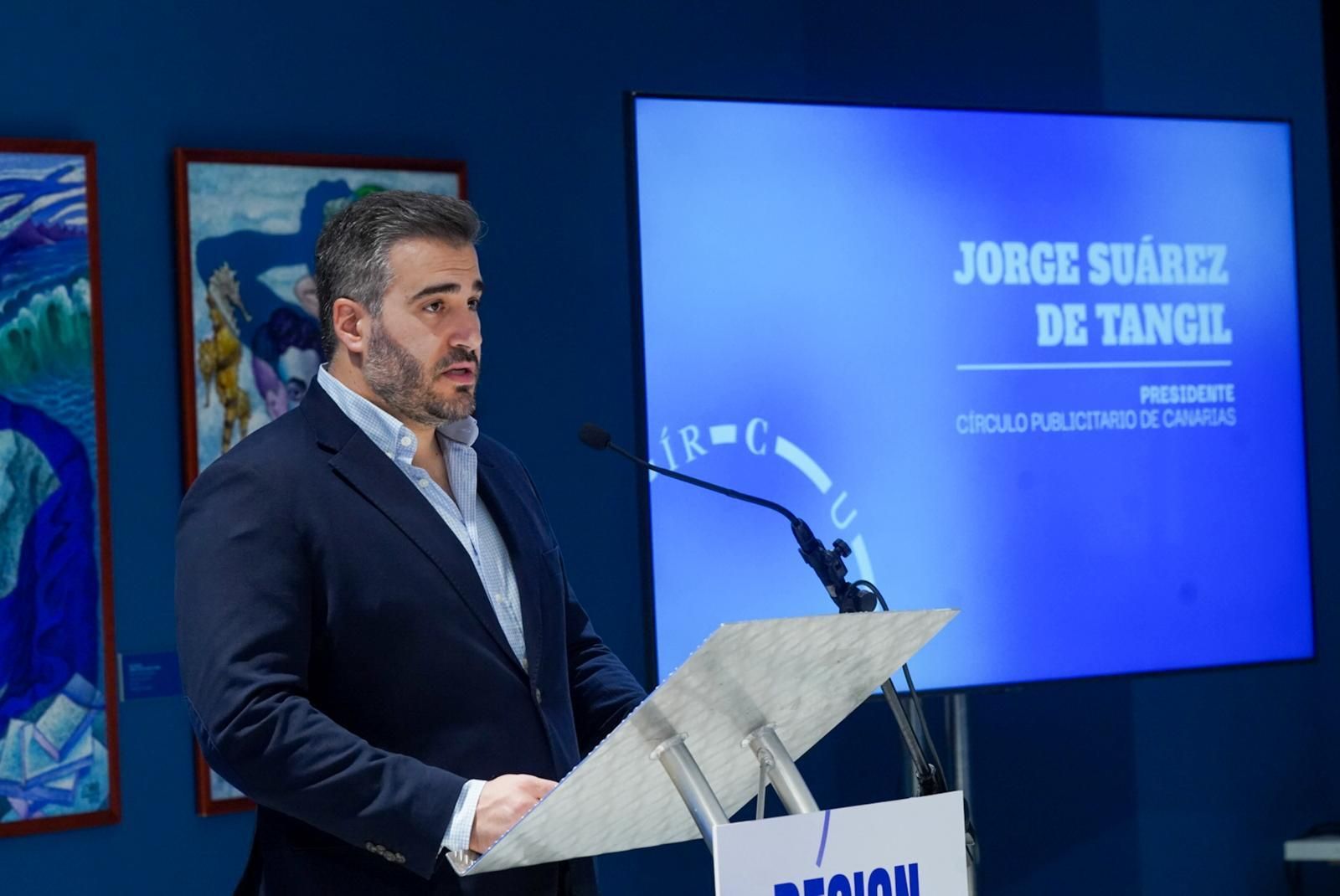 El presidente del Círculo Publicitario de Canarias, Jorge Suárez de Tangil, durante su intervención.