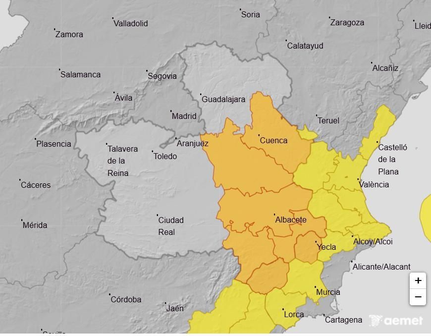 Aviso naranja por tormentas en Cuenca y Albacete el 24 de julio