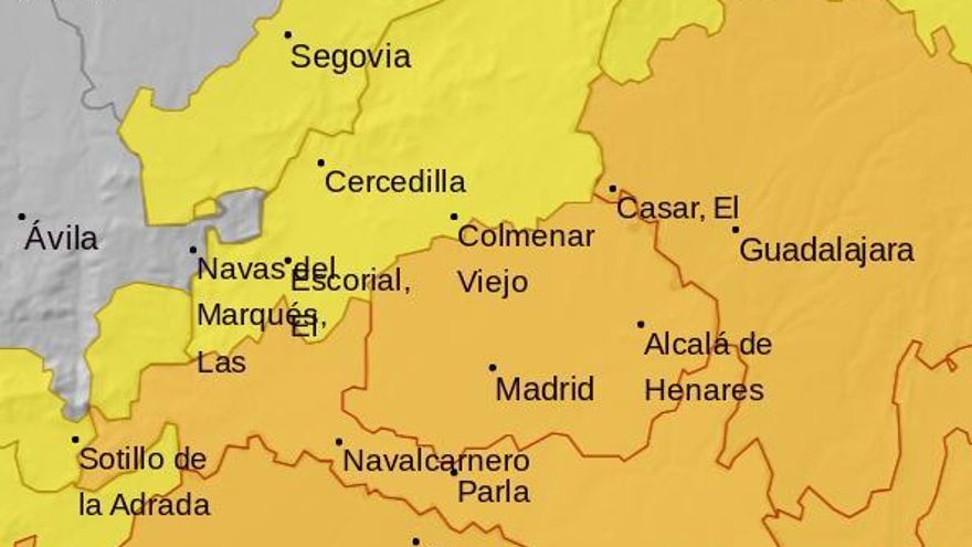 Aviso amarillo por calor en Madrid este lunes, que será naranja el martes con temperaturas de hasta 40 grados
