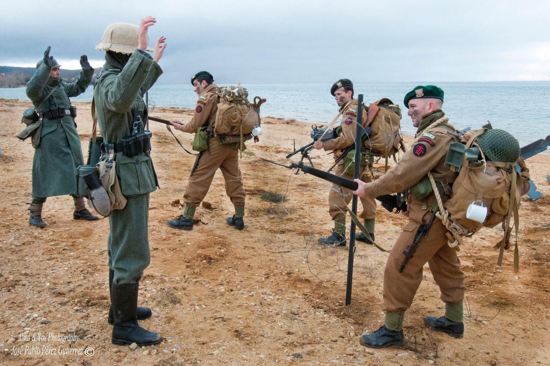 Recreación del Comando Kieffer, en el que había tres vascos. Foto: Alma & You, para la Asociación Sancho de Beurko).