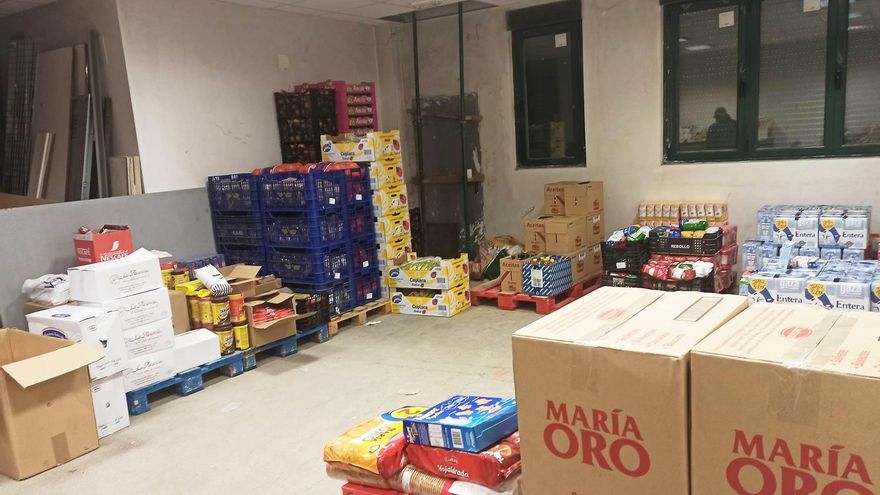 Los alimentos que se repartieron en Villaquilambre.