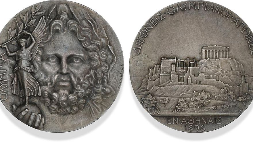 Esta peculiar medalla de plata de los primeros Juegos Olímpicos se vende en subasta por cientos de miles de euros