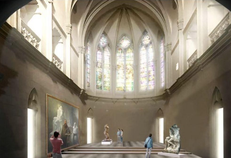 La iglesia reconvertida en sala de museo.