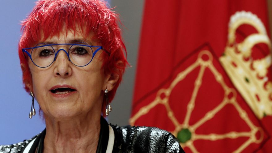 La consejera de Salud, Santos Induráin, valora este viernes en una rueda de prensa la situación actual de la pandemia de covid-19 en Navarra. EFE/ Jesús Diges