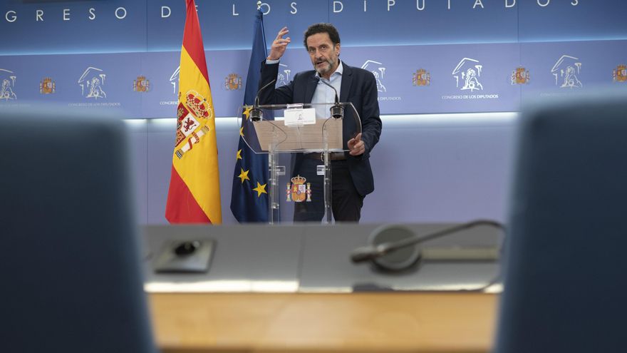 El vicesecretario general de Ciudadanos y portavoz adjunto en el Congreso de los Diputados, Edmundo Bal, en una rueda de prensa en la Cámara Baja.