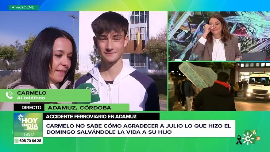 Toñi Moreno une a un héroe anónimo del accidente de Adamuz con el padre del joven al que salvó: "El ángel de mi hijo"