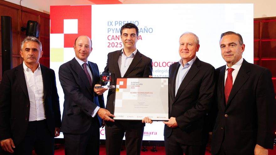 Acorde Technologies recibe el Premio Pyme del Año 2025 de Cantabria.