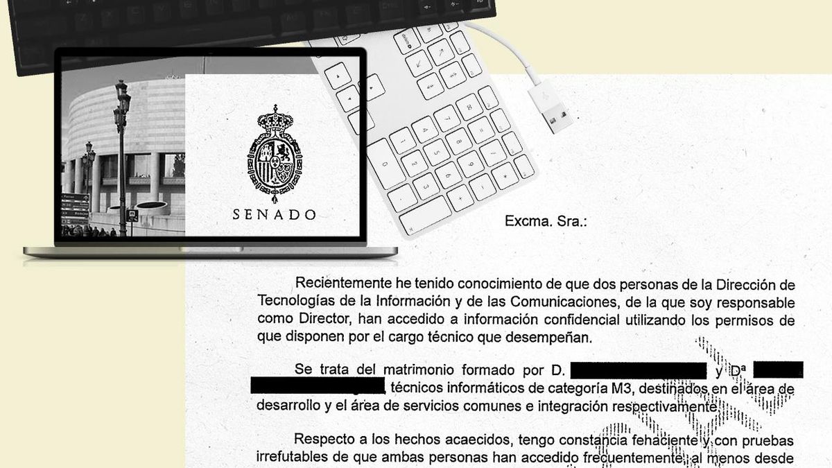 Encabezado de uno de los documentos de los expedientes del despido de los dos informáticos del Senado despedidos.