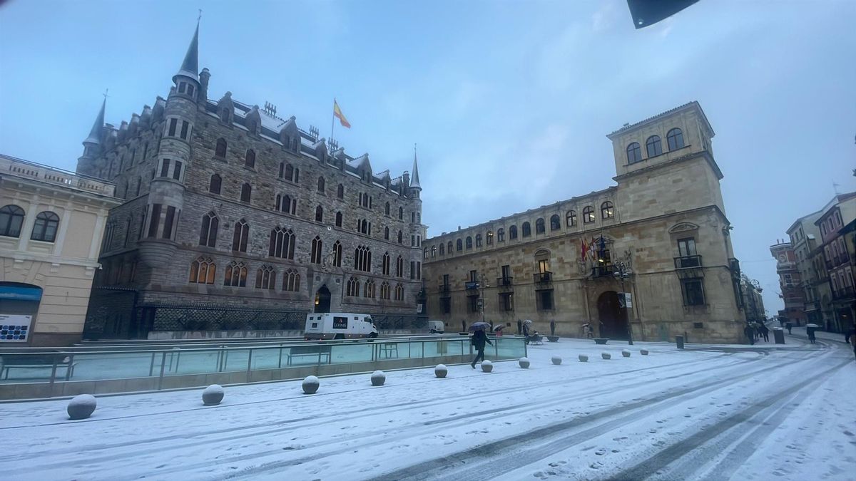 Nieve en León capital.
