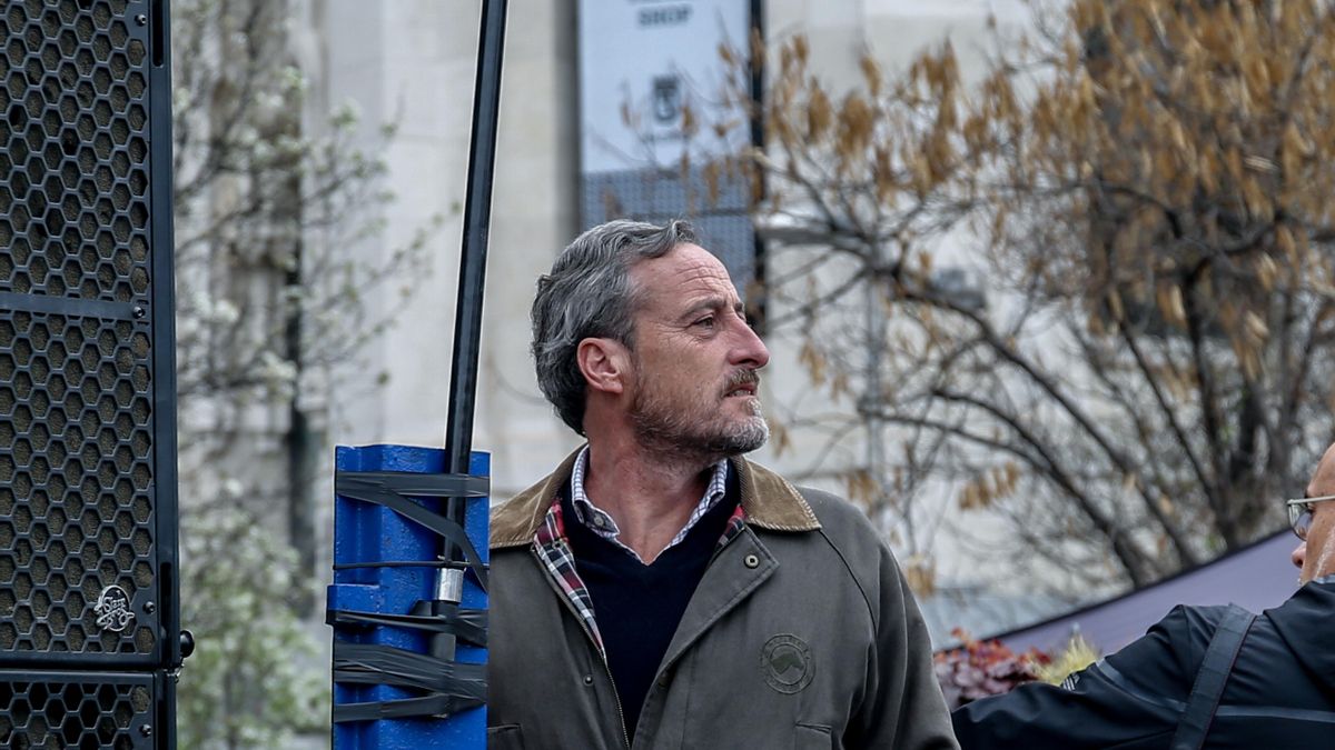 El asesor de Santiago Abascal, Kiko Méndez-Monasterio, durante una manifestación convocada por Vox.