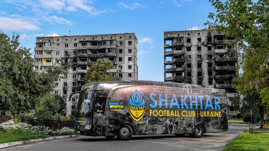 Imagen del autobús del equipo ucraniano Shakhtar Donetsk
