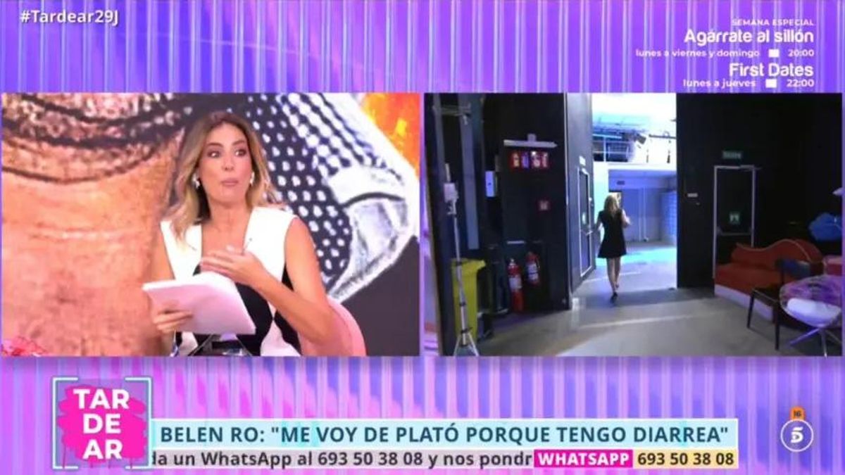Verónica Dulanto ve como Belén Rodríguez abandona el plató de 'Tardear'