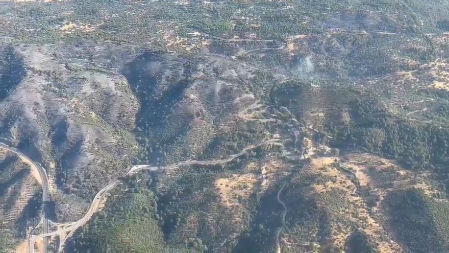 El incendio de la Sierra de Córdoba, visto desde el aire