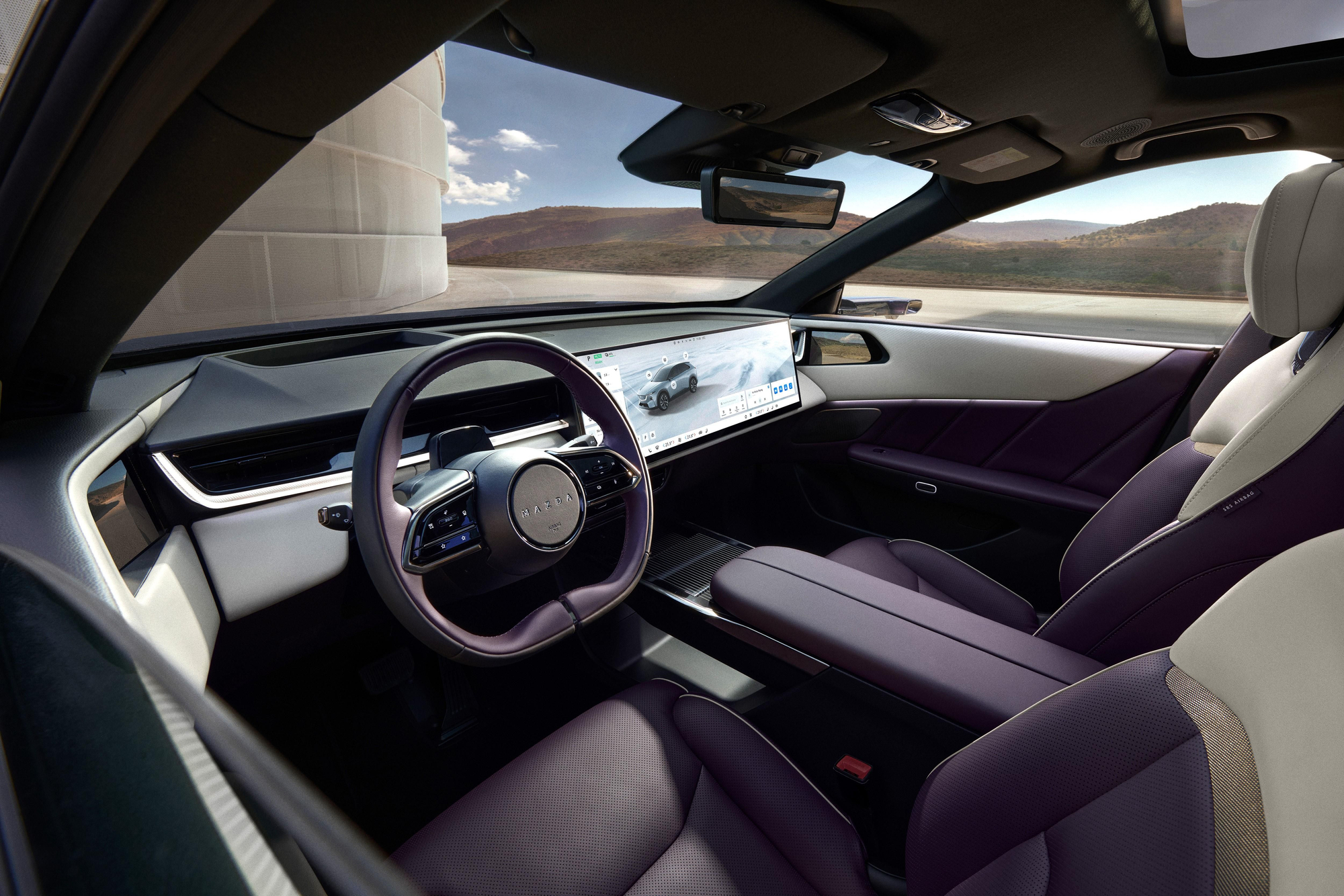 Imagen del interior del modelo eléctrico de Mazda.