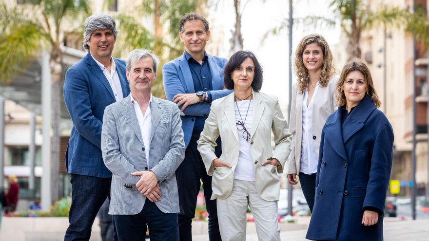 La candidatura que encabeza Marina Sender (en el centro de la imagen).