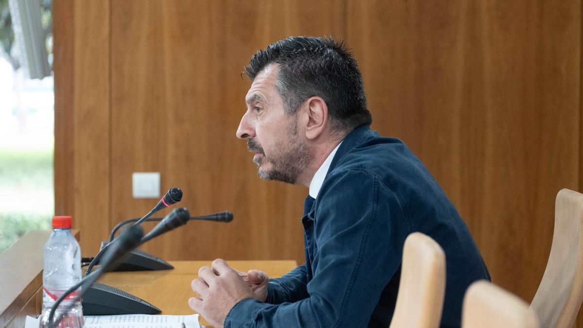 El portavoz parlamentario del PP-A, Toni Martín, en rueda de prensa.