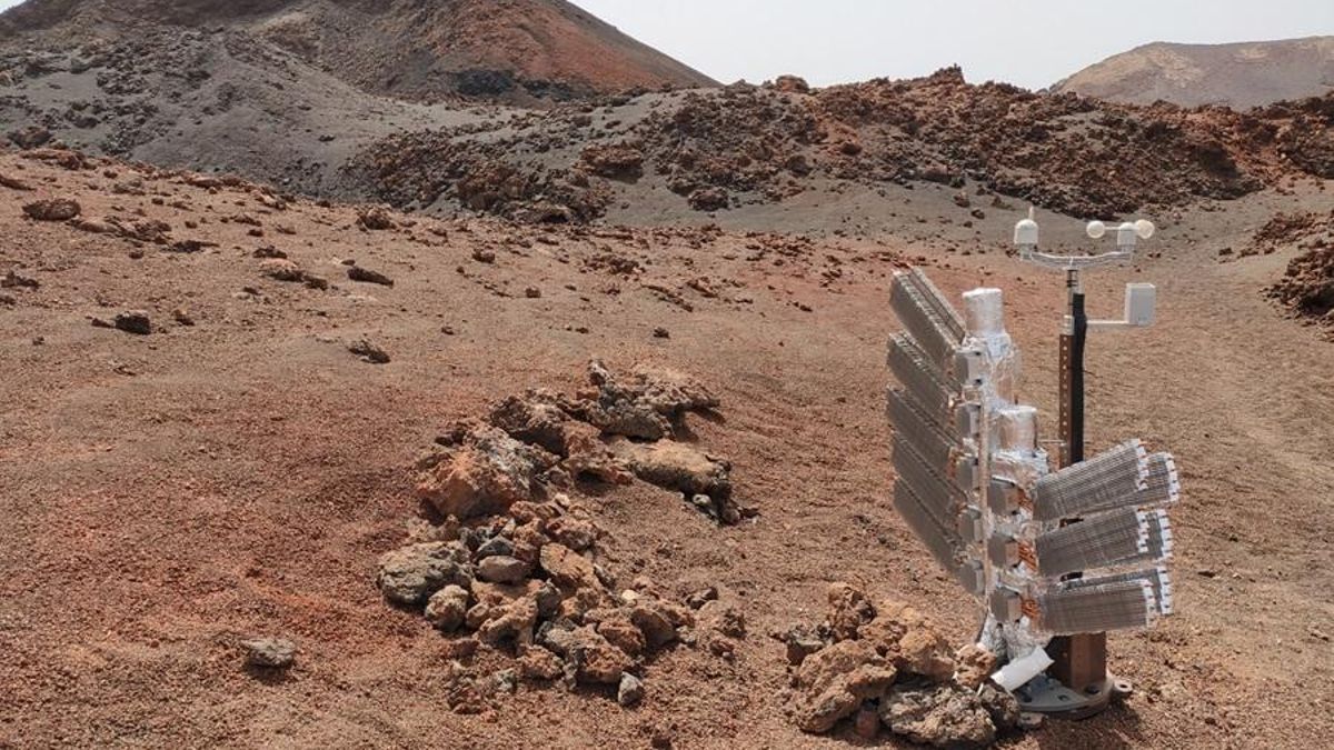 Imagen del prototipo instalado en el Parque Nacional de Timanfaya (Lanzarote)