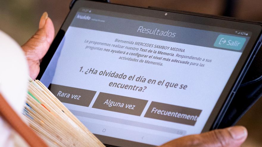 Tablet con una de las aplicaciones