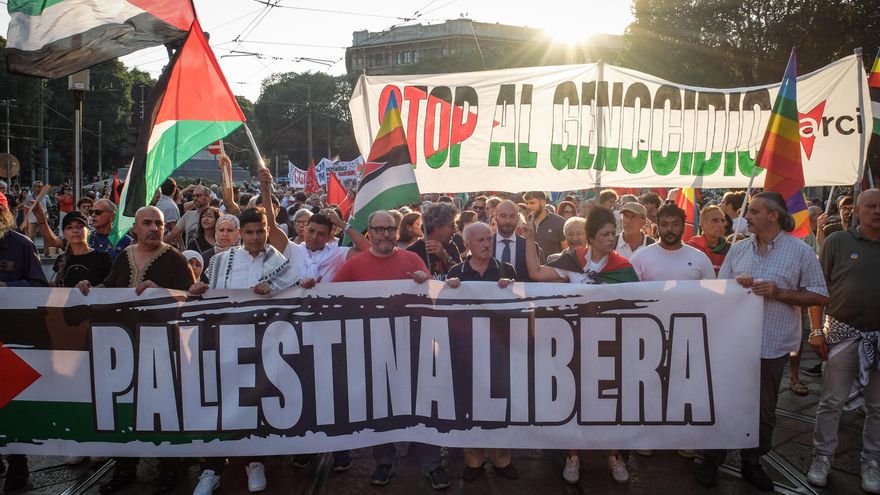 Manifestaciones en varias ciudades de Italia contra la guerra israelí en Gaza