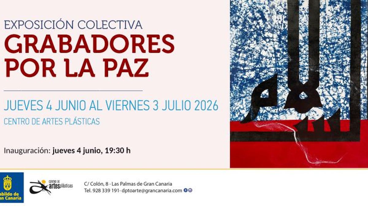 Cartel muestra "Grabadores por la Paz".