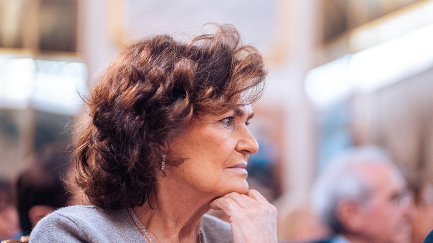 Archivo - La presidenta del Consejo de Estado y exvicepresidenta del Gobierno, Carmen Calvo, durante el acto conmemorativo del bicentenario del Consejo de Ministros, en el Centro de Estudios Políticos y Constitucionales, a 21 de febrero de 2024, en Madrid