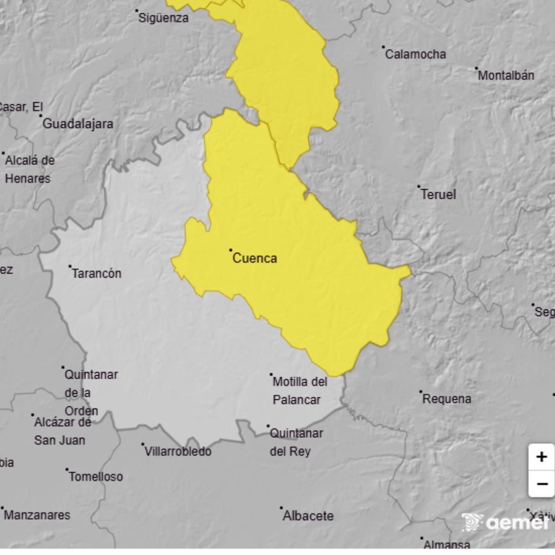 La Serranía de Cuenca en aviso amarillo por nieve el domingo 21 de diciembre de 2025