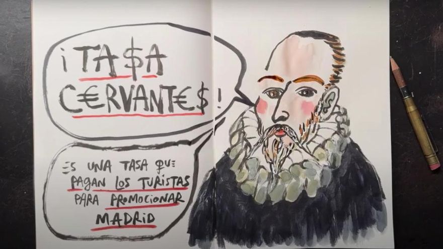 Los empresarios de Madrid piden a Almeida una "tasa Cervantes" para turistas, al igual que la oposición