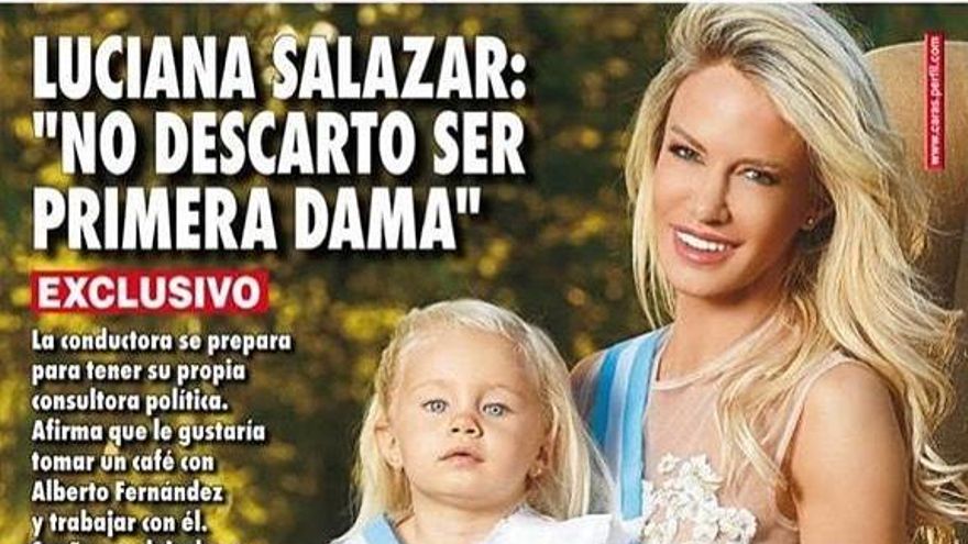 Luli Salazar y su hija en una producción para revista Caras. Fue cuando dijo: "No descarto ser Primera Dama"
