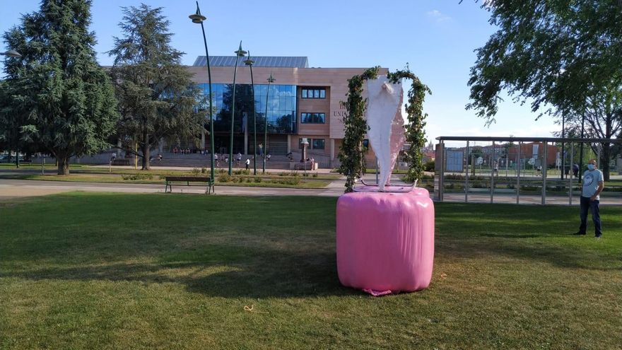 La gran vulva en el Campus universitario de Vegazana.