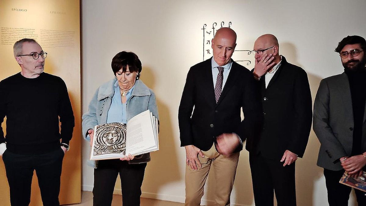 Luis Grau, Elena Aguado, José Antonio Díez, Gerardo Boto y José Alberto Moráis presentando la exposición de Urraca.