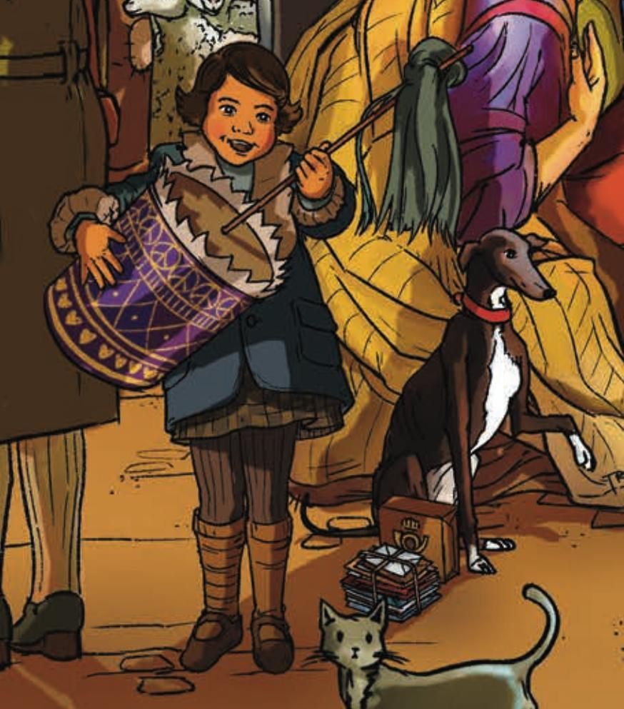 Niña tocando la zambomba