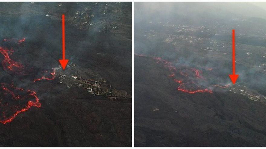 Las nuevas coladas del volcán de La Palma arrasan la zona en la que estaban los podencos
