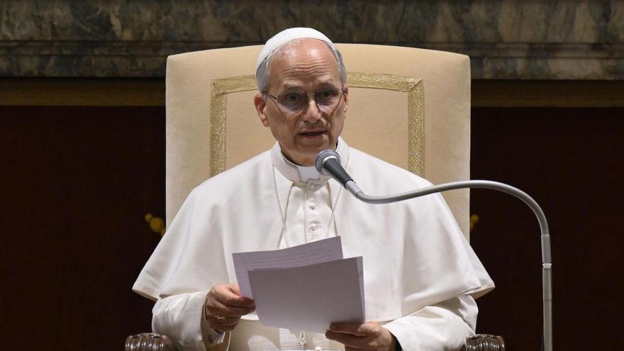 El Papa León XIV durante una audiencia en el Vaticano.
