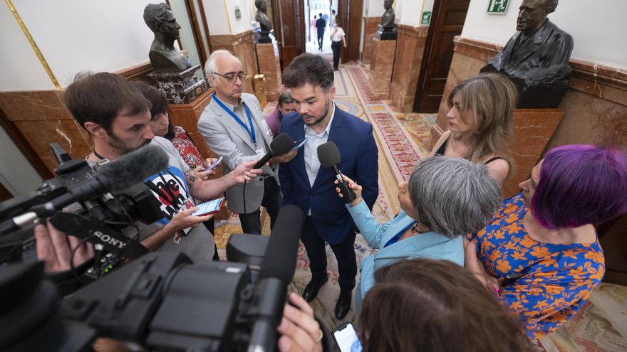 Archivo - El portavoz de Esquerra Republicana (ERC) en el Congreso, Gabriel Rufián