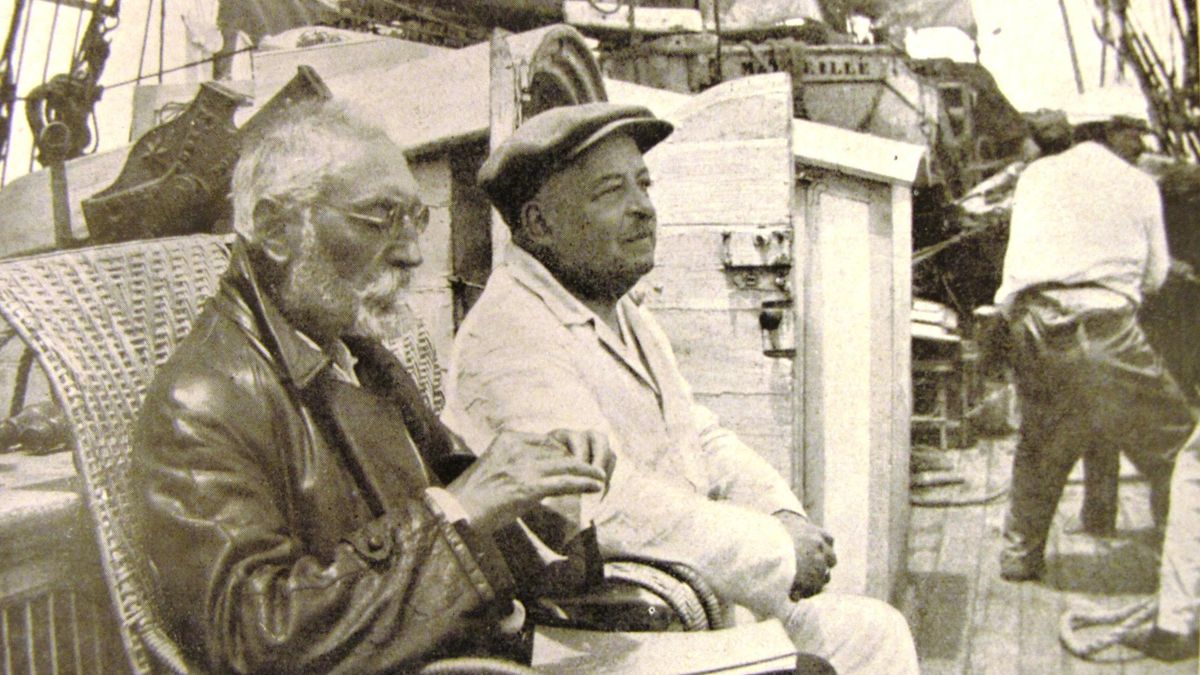 Unamuno y Rodrigo Soriano, en el trayecto a Canarias.